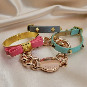 Vince Camuto Armband Set Rosa Schleife Armreif Gold Edgy Stud Chunky Rosegold Kette - Bild 1 von 10