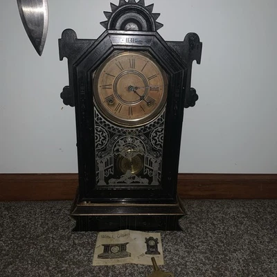 Vintage W.L. Gilbert  Ebonized Eastlake Shelf Clock (untested) - Image 1 of 4