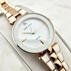 Anne Klein Diamant Damenuhr, Weiß & Roségold, AK/2774 - Neu mit Etikett - Bild 1 von 14