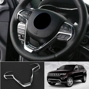 ABS Chrome Steering Wheel U Frame Cover Trim For Jeep Grand Cherokee 2014- 2020 - Picture 1 of 4