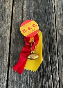 Vintage USC Rose Bowl Football Pin - Vintage Rose Bowl And Football Pin - Picture 1 of 5