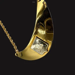 CELINE Collar Colgante Gargantilla AUTÉNTICO Logo Raro Vintage Oro Kenkenjp Luna Cadena - Imagen 1 de 18