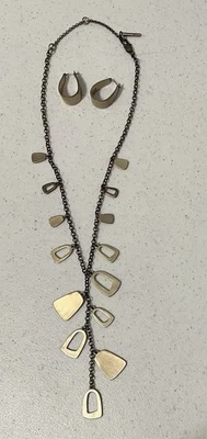 Kenneth Cole KC 18" Necklace & Earrings Set Geometric Matching - Image 1 of 4