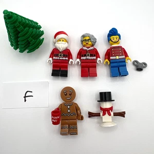 LEGO Christmas minifig lot of 5 Santa & Mrs Claus Ginger Snowman Toy Soldier #F - Picture 1 of 1