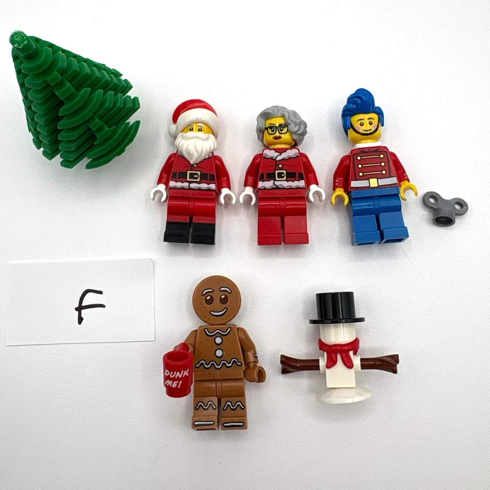 LEGO Christmas minifig lot of 5 Santa & Mrs Claus Ginger Snowman Toy Soldier #F - Image 1 of 1