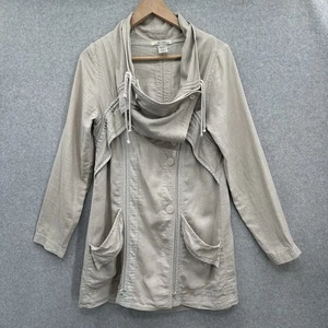 Praire Underground Trouble With Dreams Tan Jacket Adjustable Drawstrings Small - Picture 1 of 13