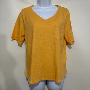 Eileen Fisher PM Cantaloupe Orange Short-Sleeve Organic Cotton T-Shirt NEW - Picture 1 of 5