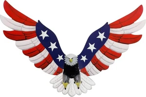 Amerikanischer Adler Patriotische Dekoration Unabhängigkeit Dekoration Metall Wandbild - Bild 1 von 7