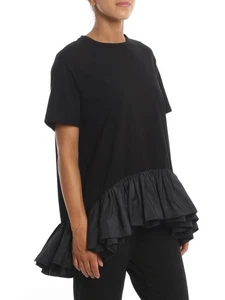 Original Alexander McQueen Women Black Dress Top T Shirt Size 36 S B192 - Picture 1 of 8