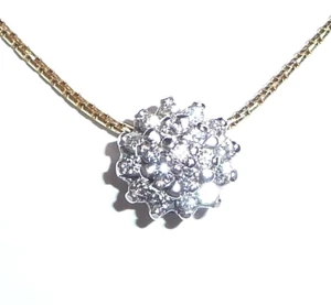 Kette mit Anhänger 750 Gelbgold, Weißgold 0.30ct. Diamanten 45 cm lang 3,3gr - Bild 1 von 9