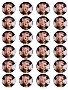 24 X TOPPER PER TORTE TAZZA DI CARTA WAFER PRETAGLIATI HORROR FREDDY KRUEGER - Foto 1 di 1