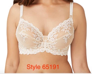 Wacoal Embrace Lace Underwire Bra 36C Unlined 65191 Beige Nude Floral Lace - Picture 1 of 6
