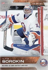 2021-22 Topps Now NHL Sticker New York Islanders Ilya Sorokin #45 42 Save Night - Bild 1 von 1
