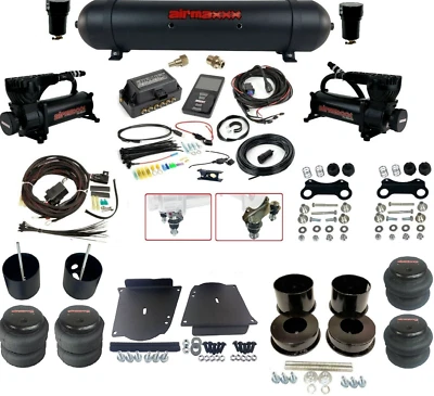 Air Lift 3P 27685 Air Ride Kit w/Black 580 Compressors Fits 1964–72 Chevy A-Body - Image 1 of 4