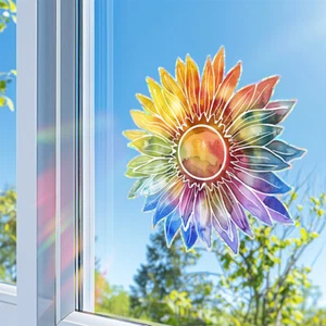 Sun Flower Sun Catcher Stickers Self Adhesive Window Wall Decal Suncatcher D _ou - Picture 1 of 7