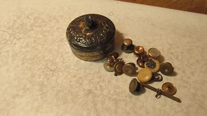 Antique Silverplated Collar Button Box & Buttons- Victor - Picture 1 of 2