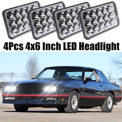 Faros LED 4x6" haz alto/bajo para Oldsmobile Cutlass Supreme 1976-1988 DRL Foto 1 de 4