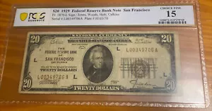 PCGS BANKNOTE F15 $20 1929 FRB SAN FRANCISCO FR.1870-L - Picture 1 of 11