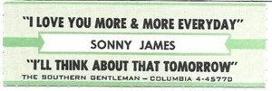 "Tira de título Jukebox - Sonny James: "Te amo más y más cada día" - Imagen 1 de 1