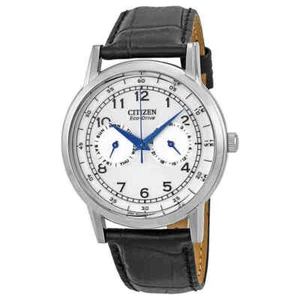 Citizen Eco-Drive Silver Dial Black Leather Men's Watch AO9000-06B - Picture 1 of 4