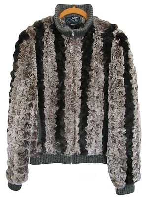 AUGUSTINA Cuero Usable Arte Carmelo por el Mar Chaqueta Tejida Piel Rex Talla M Foto 1 de 4