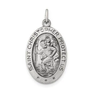 Sterling Silver Saint Christopher Medal 0.5 x 1 in. - Picture 1 of 1