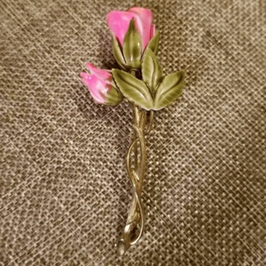 Spilla vintage con fiori in oro rosa - Foto 1 di 6