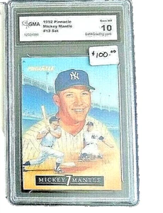 MICKEY MANTLE 1992 PINNACLE #13 GRADED CARD 10 GMA - Picture 1 of 2