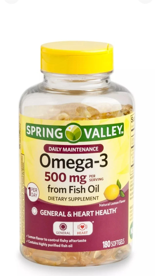 Spring Valley Omega-3 From Fish Oil Softgels 500mg 180ct
