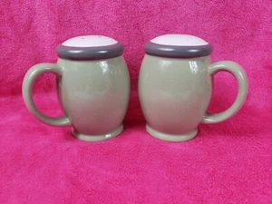 Pfaltzgraff Sphere Stove Top Salt And Pepper Shakers Set Gray and Green - Picture 1 of 4