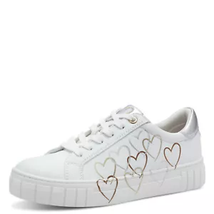 Marco Tozzi Damen Sneaker Sneakers Slipper Halbschuhe Schuhe weiß silber 23711 - Bild 1 von 6