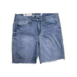 seven 7 sunset bermuda shorts 12 Cut Off Blue New Women‘s - Picture 1 of 4