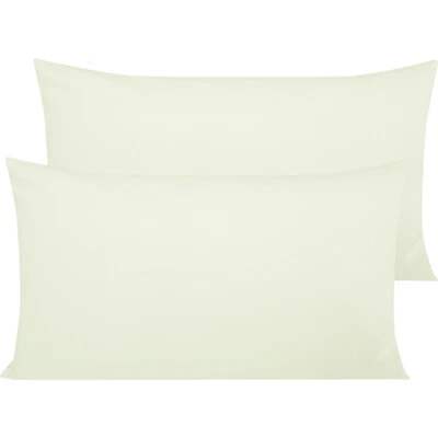 100% Cotton 500TC Sateen Pillowcases - 2 Pillow Cases Per Set King Queen Size - Image 1 of 4