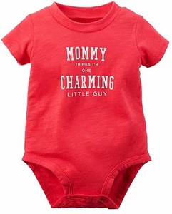 Carter's Body Ragazzo Rosso S/S "Mommy Thinks I'm One Charming Little Guy" (NB) - Foto 1 di 1