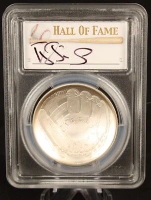 2014 Silver One Dollar PCGS MS70 Baseball Hall of Fame Darryl Strawberry SIGNED - Image 1 of 4