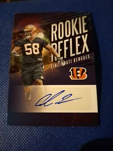 Tarjeta automática autografiada de novato 2017 Carl Lawson Panini Absolut Reflex RC #RR-CL - Imagen 1 de 2
