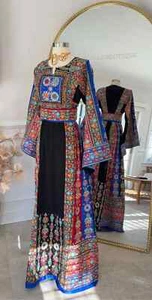 Vestido de Lujo Malaka Bordado Tatreez Multicolor Palestino Thobe Talla L - Imagen 1 de 4