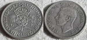 Moneda florín de plata 1941 AU-UNC rey Jorge VI - Imagen 1 de 3
