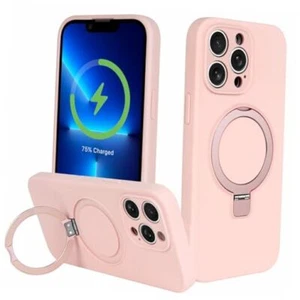 Magnetic Invisible Stand Silicone Phone Case for For iPhone 13 Pro Pink - Picture 1 of 8