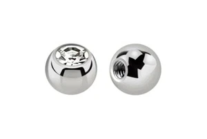 Piercing Gioielli Titan Ricambio Vite Sfera Chiusura IN 1,6x4mm Con Cristallo - Afbeelding 1 van 56