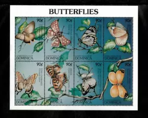 Dominica 1997 - Butterflies - Sheet of 8 Stamps - Scott #1914 - MNH - Picture 1 of 1