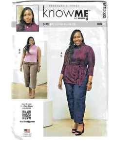 Miss Stretch Knit Top and Jeans 20W-28W Know Me by Mimi g ME2002 Sewing Pattern - Picture 1 of 4