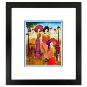 Moshe Leider, gerahmtes Original Mischtechnik Aquarell Gemälde, handsigniert - Bild 1 von 3