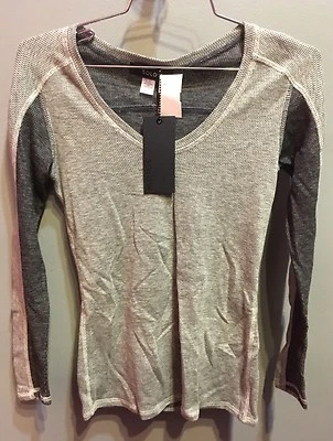 $71 NWT SoLow Brand Dark And Light Gray Thermal Top - Image 1 of 2