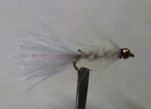 1 Dozen White - Brass Bead Woolly Bugger - Trout or Pan fish - Picture 1 of 1