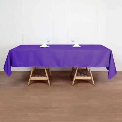 5 PURPLE 60x102" RECTANGLE POLYESTER TABLECLOTHS Wedding Catering Supplies - Image 1 of 4