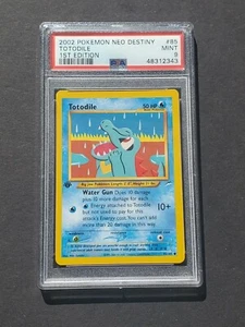 Pokemon PSA 9 1ST EDITION TOTODILE 85/105 NEO DESTINY SET - MINT - Picture 1 of 4