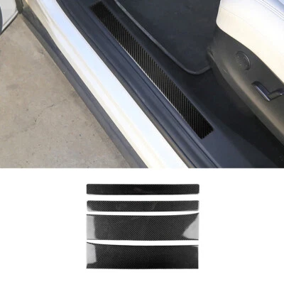 Para Tesla Modelo X Fibra de Carbono Alféizar de Puerta Accesorios Panel Cubierta Borde 4* Foto 1 de 4