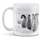 White Ceramic Mug - BW - Emperor Penguin Chicks Birds #35932