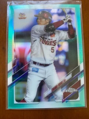 2021 Topps Chrome NPB Eigoro Mogi Aqua Refractor 198/199 - Image 1 of 2